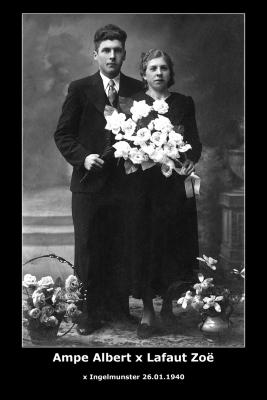 Huwelijk Albert Ampe - Zoë Lafaut, Ingelmunster, 1940