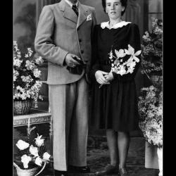 Huwelijk Alphonse Christiaens - Martha Duhamel, Ingelmunster, 1945