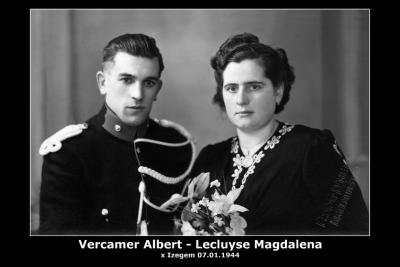 Vercamer Albert Daniël en Lecluyse Magdalena Maria, Izegem, 1944
