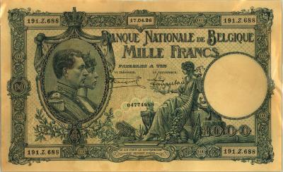 Oud geld type 1919 nationale reeks 1000BFR