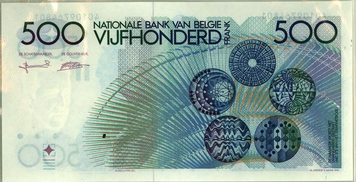 Oud geld type Meunier 500 BFR