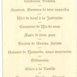 Franstalige menukaart eerste communie