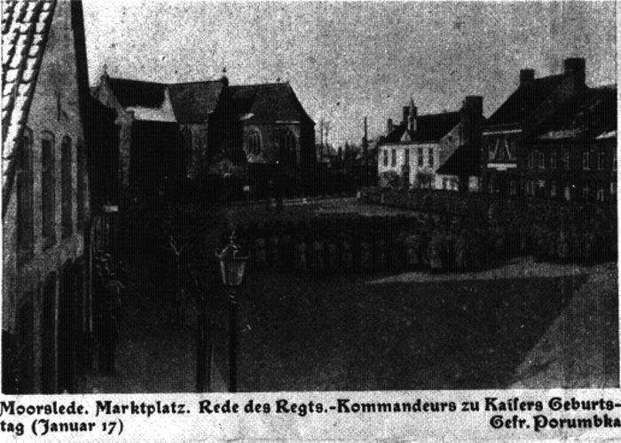 Duitse redevoering, markt Moorslede, januari 1917