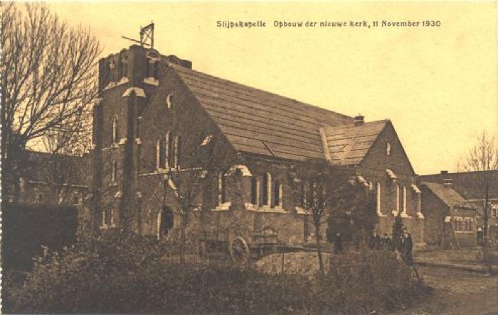 Opbouw nieuwe kerk, Slypskapelle, 11 november 1930