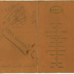 Franstalige menukaart 1921 (2)