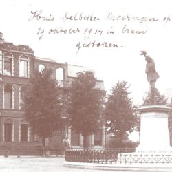 Uitgebrand woonhuis dr. Delbeke-Moerman, Roeselare 19 oktober 1914