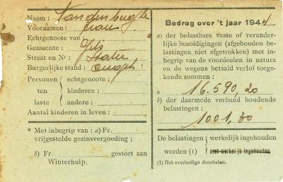 Attest ingehouden belastingen op bezoldiging, Gits, 1944