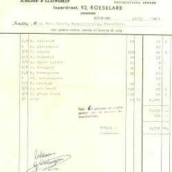 Factuur van Gerard Calmeyn - Kerrinckx, Roeselare , 1961