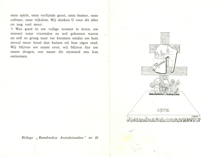 Aandenken gedwongen fusie Rumbeke met Roeselare, 1977