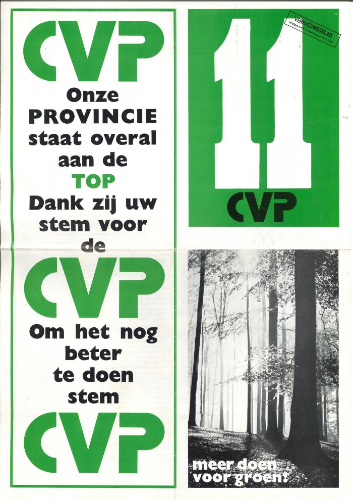 Verkiezingsfolder van de CVP voor de wetgevende verkiezing dd 10 maart, Roeselare, 1974