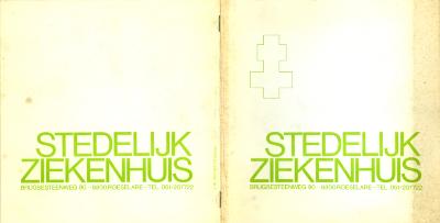 Informatiebrochure over het Stedelijk Ziekenhuis, Roeselare, jaren 1980-1990.