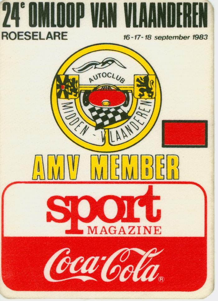 Sticker Omloop van Vlaanderen, Roeselare