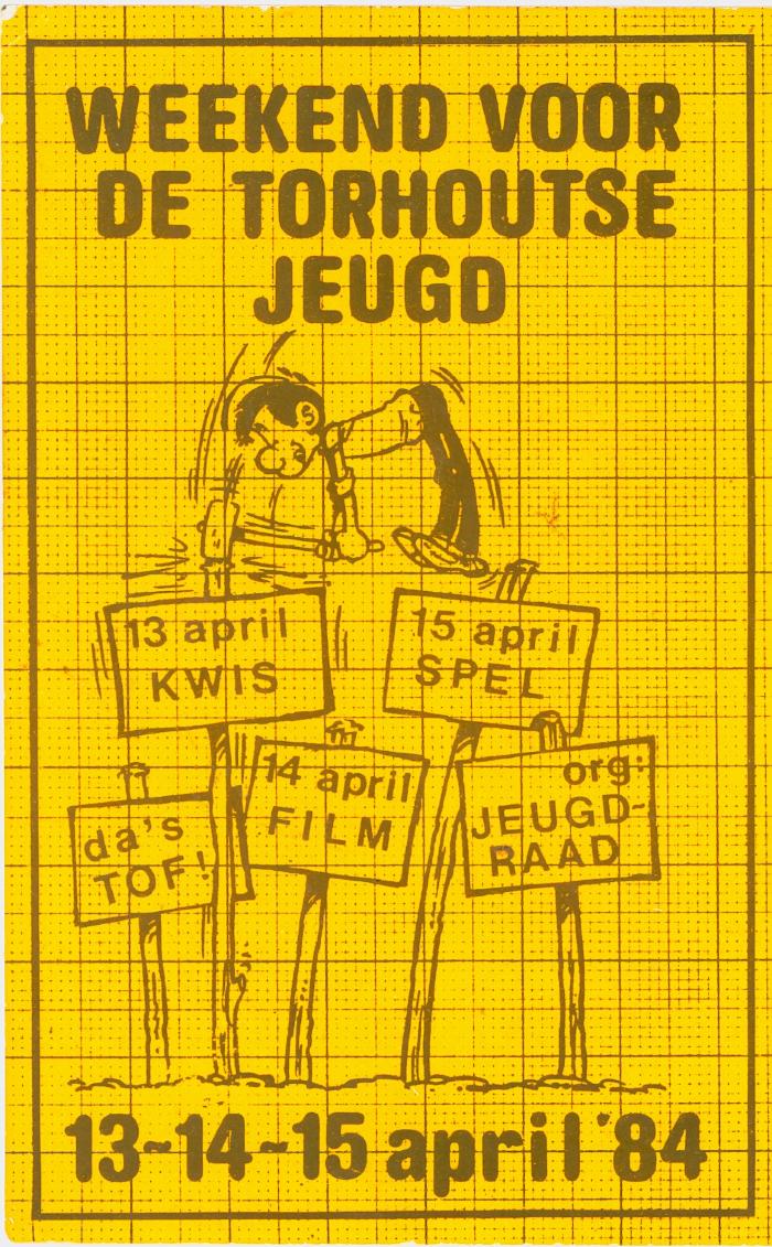 Sticker Weekend voor de Torhoutse jeugd, 13-14-15 april 1984, Torhout.