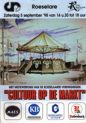 Uitnodiging tot viering van 30 jaar stedelijke raad voor cultuurbeleid, Roeselare, 1998
