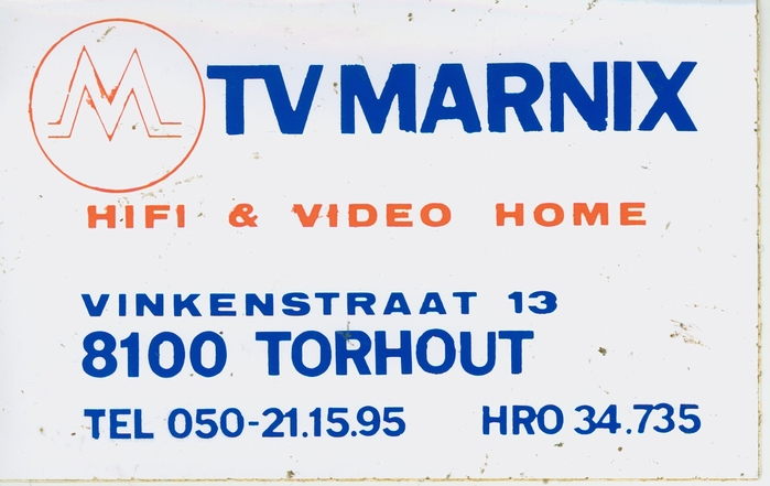 Sticker TV Marnix Hifi & Video Home, Torhout.