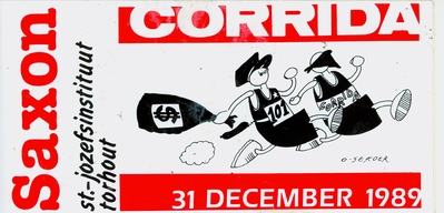 Sticker corrida, 31 december 1989, St.-Jozefsinstituut, Torhout. 