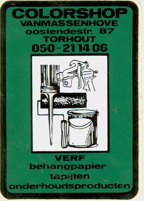 Sticker Colorschop Vanmassenhove, Torhout. 