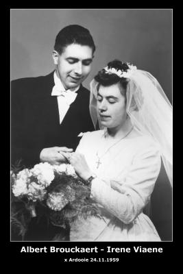 Huwelijksfoto Albert Brouckaert en Irene Viane, Ardooie, 1959