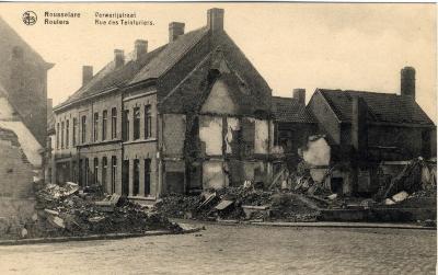 Vernielde huizen in de Verwerijstraat en op het Sint-Michielsplein