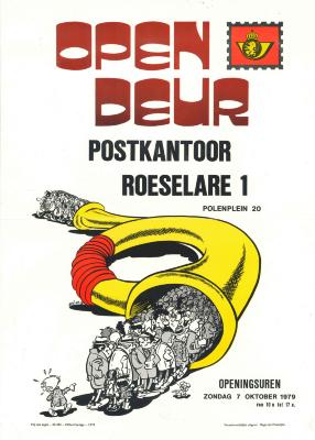 Affiche Opendeur Postkantoor Roeselare 1, zondag 7 oktober 1979.