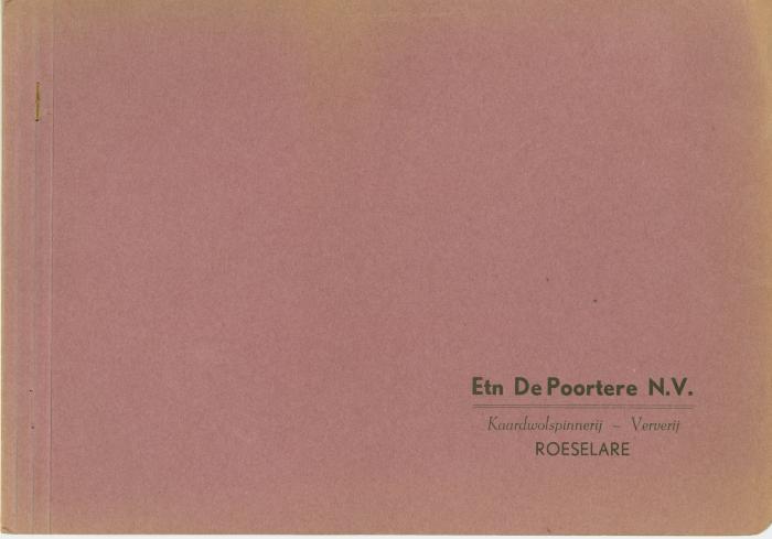 Informatiebrochure Etn De Poortere NV, kaardwolspinnerij- ververij, Roeselare. 