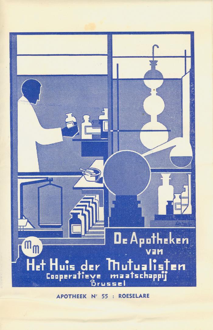 Folder De apotheken van Het huis der mutualiteiten, apotheek nr 55 Roeselare.
