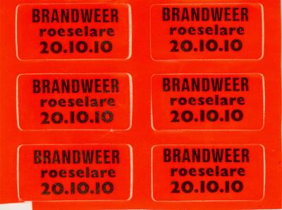 Stickers brandweer Roeselare, 20/10/10.