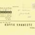 Kaartje met reclame en meer info over Koffie Vanneste, Roeselare. 