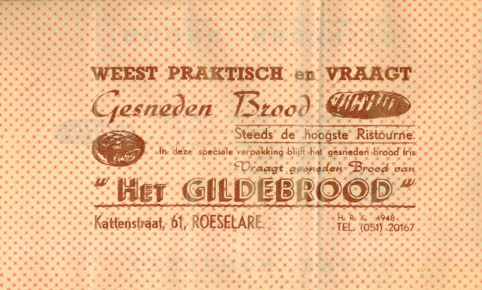 Broodzak het Gildebrood, Roeselare.