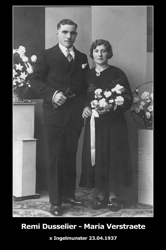 Huwelijksfoto Dusselier Remi en Verstraete Maria, Ingelmunster.