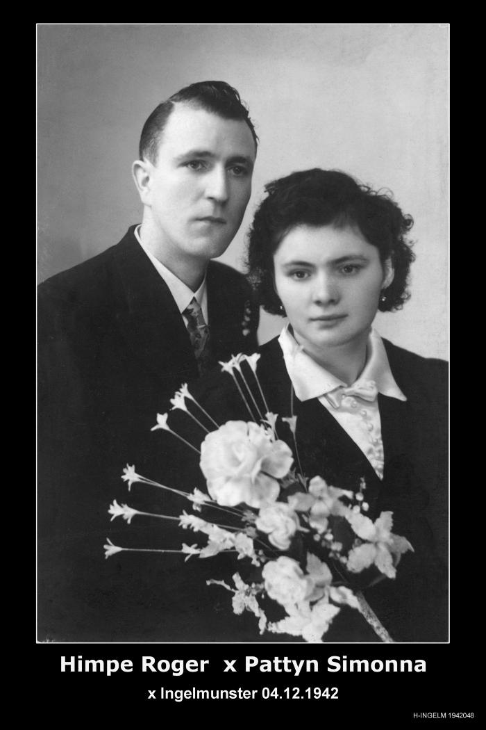 Huwelijksfoto van Himpe Roger en Pattyn Simonna, Ingelmunster.