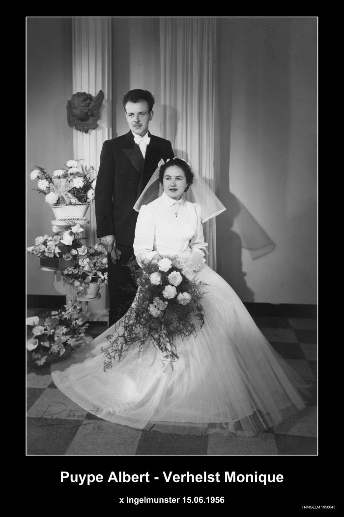 Huwelijksfoto Puype Albert en Verhelst Monique, Ingelmunster.