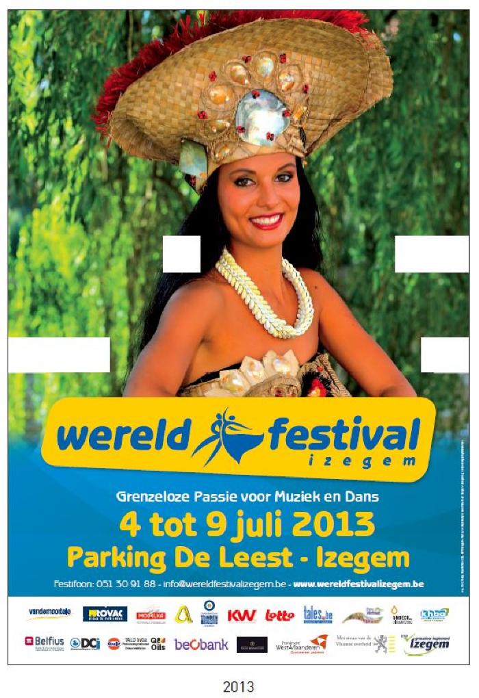 Affiche Wereldfestival, 2013, Izegem.