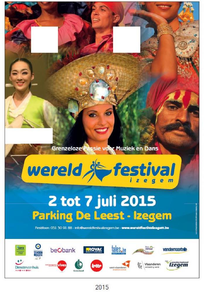 Affiche wereldfestival, 2015, Izegem.
