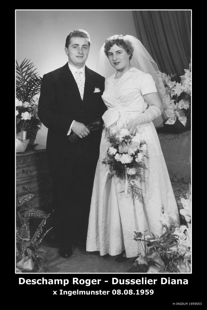 Huwelijksfoto Deschamp Roger en Dusselier Diana, Ingelmunster.
