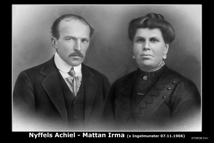 Huwelijksportret Nuyffels Achiel en Mattan Irma, Ingelmunster.