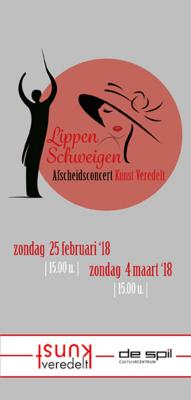 Affiche van de Toneel- en Operetteopvoering "Lippen schweigen" door het  Roeselaars Lyrisch Gezelschap "Kunst Veredelt", Roeselare, 2018