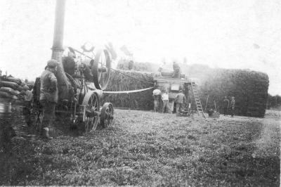 Dorsen van graan op hoeve Jonckheere, 1939