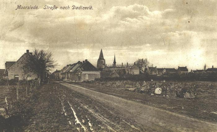 Dadizeelestraat tijdens WO I, Moorslede 1916