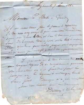 Franse Brief aan constructeur, 1862