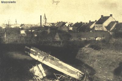 Panoramisch zicht op Moorslede, 1914-1918