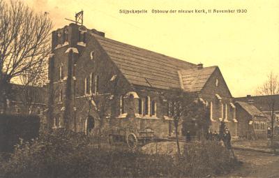 Opbouw kerk in Slijpskapelle, 1930