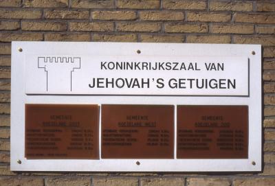 Bord Koninkrijkszaal, 1997
