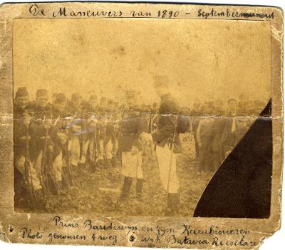 Militaire maneuvers met prins Boudewijn, Vierweg, 1890