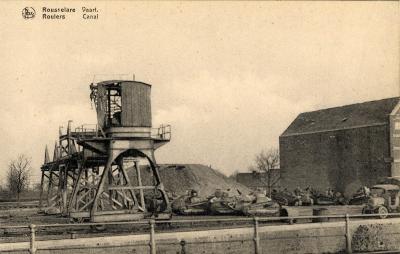 Laad- en loskranen langs het kanaal Roeselare-Leie