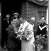 Kampioenviering Allewaert: huldiging voor huis, Izegem 1957