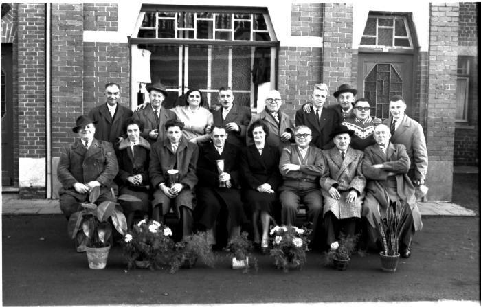 Kampioensviering café "De Knok", Lendelede, 1959