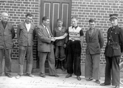 Huldiging Lucien Victor, kampioen van Vlaanderen, 1952