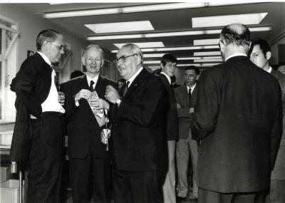 Opening atelier Deckmyn met onder meer Jozef Camerlynck, 1970