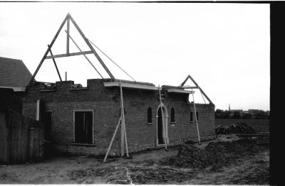 Balcaen's huis in opbouw, Izegem 1957